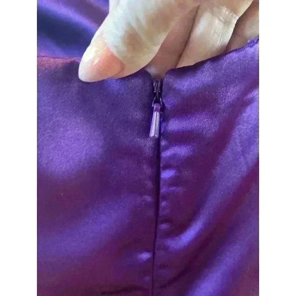 Cache Purple Sleeveless Satin Mini Prom Wedding Cocktail Dress Size xs/2/4/6 - Picture 7 of 14